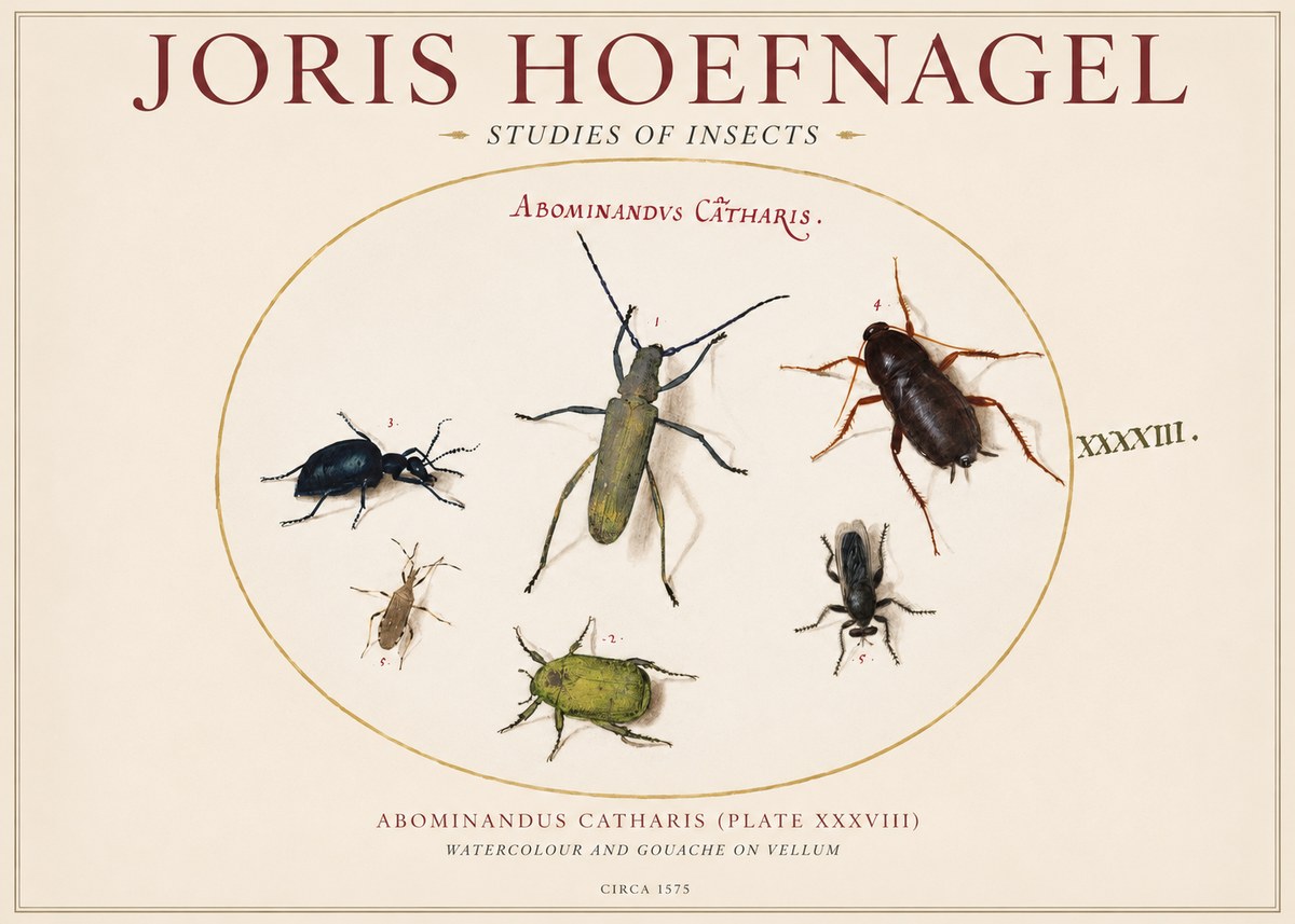 Joris Hoefnagel Abominandus Catharis (Plate Xxxviii) No1 - Affiche