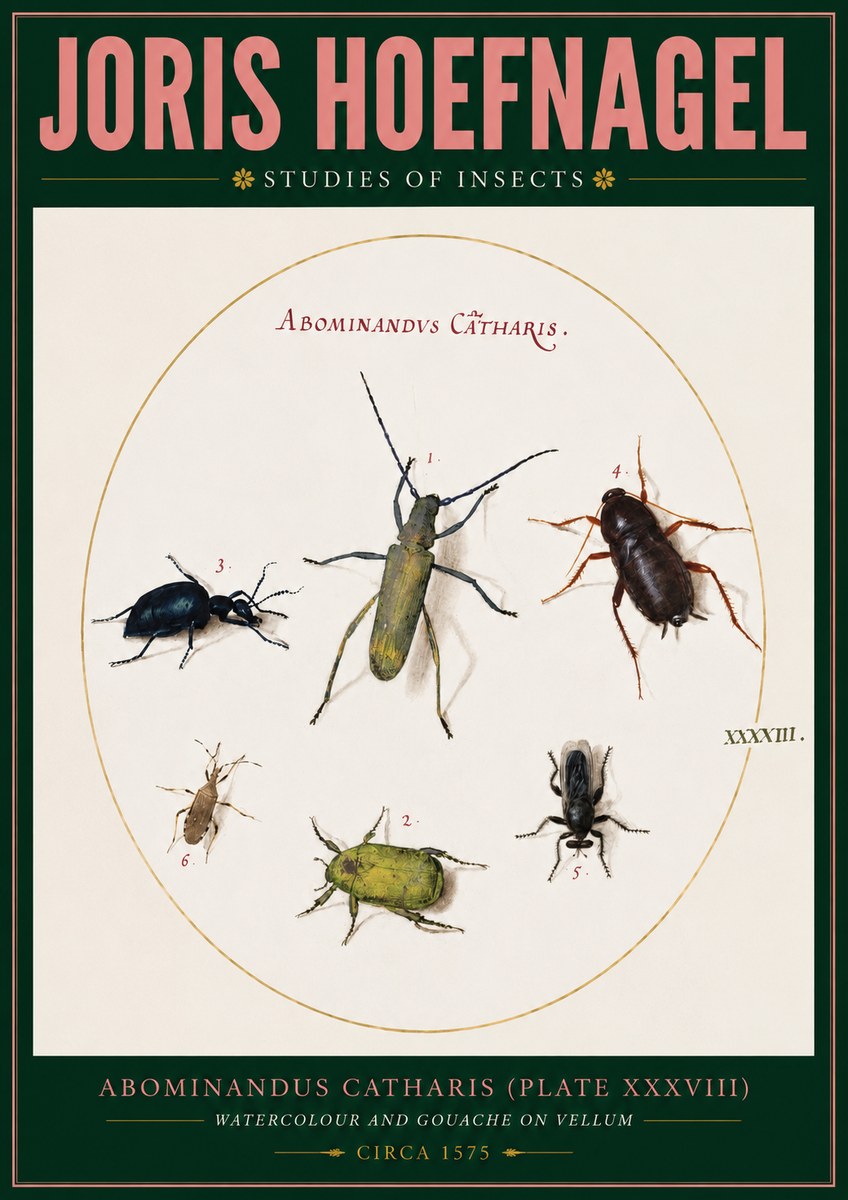 Joris Hoefnagel Abominandus Catharis (Plate Xxxviii) No2 - Affiche
