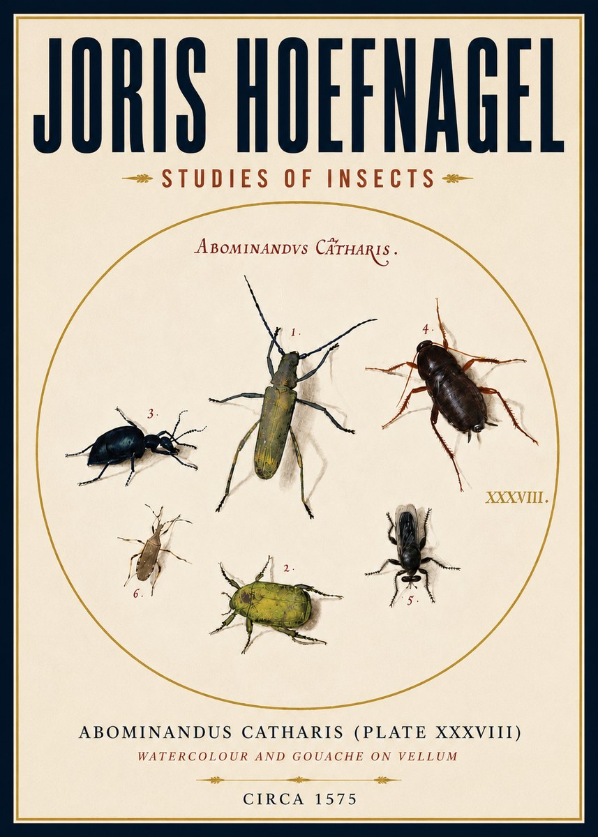 Joris Hoefnagel Abominandus Catharis (Plate Xxxviii) No4 - Affiche