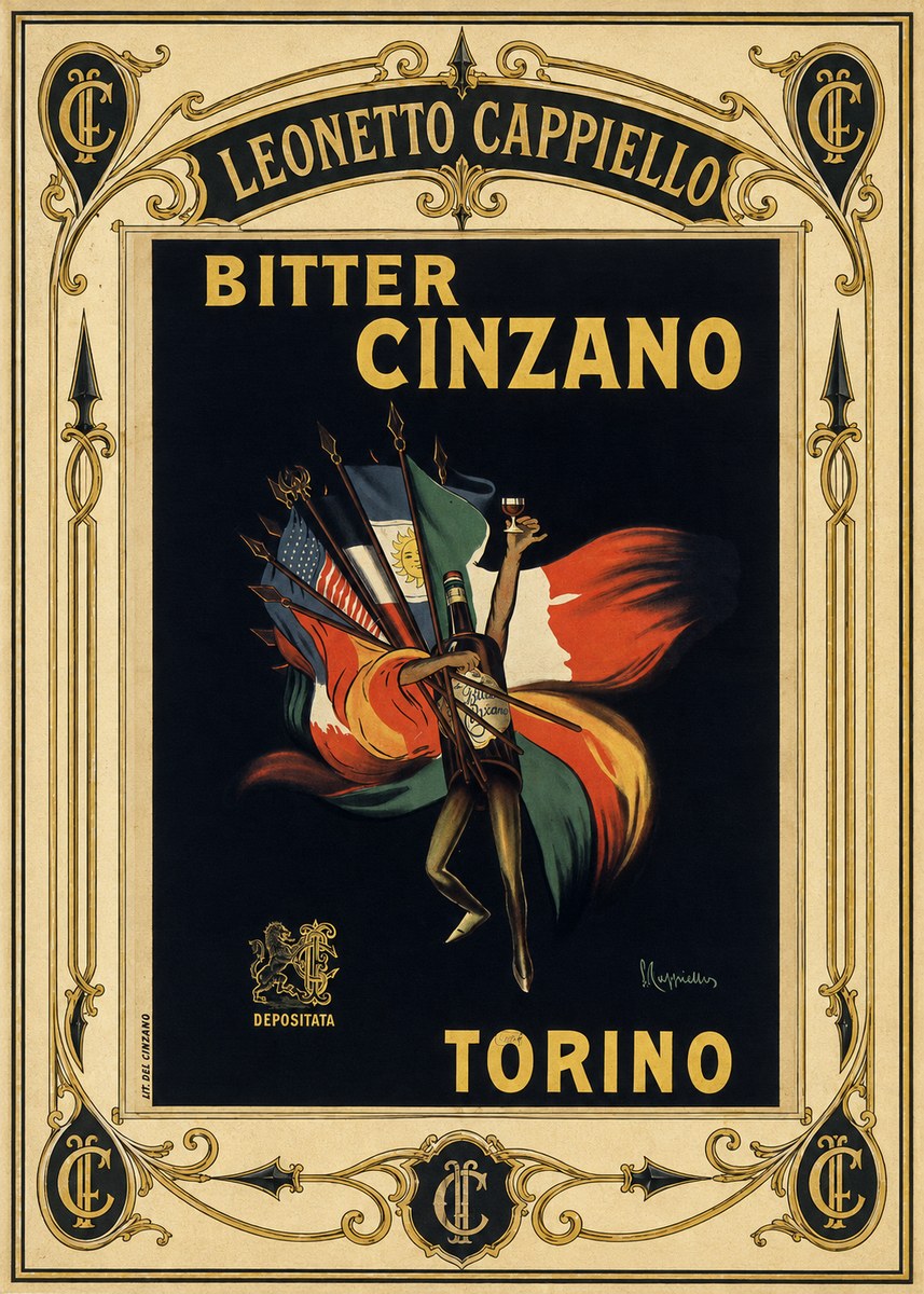 Leonetto Cappiello Bitter Cinzano Torino No4 - Affiche