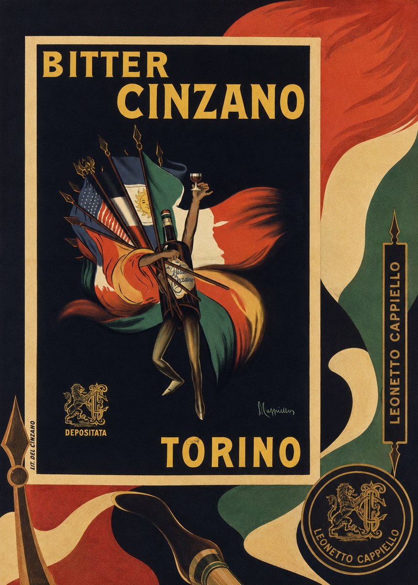 Leonetto Cappiello Bitter Cinzano Torino No6 - Affiche