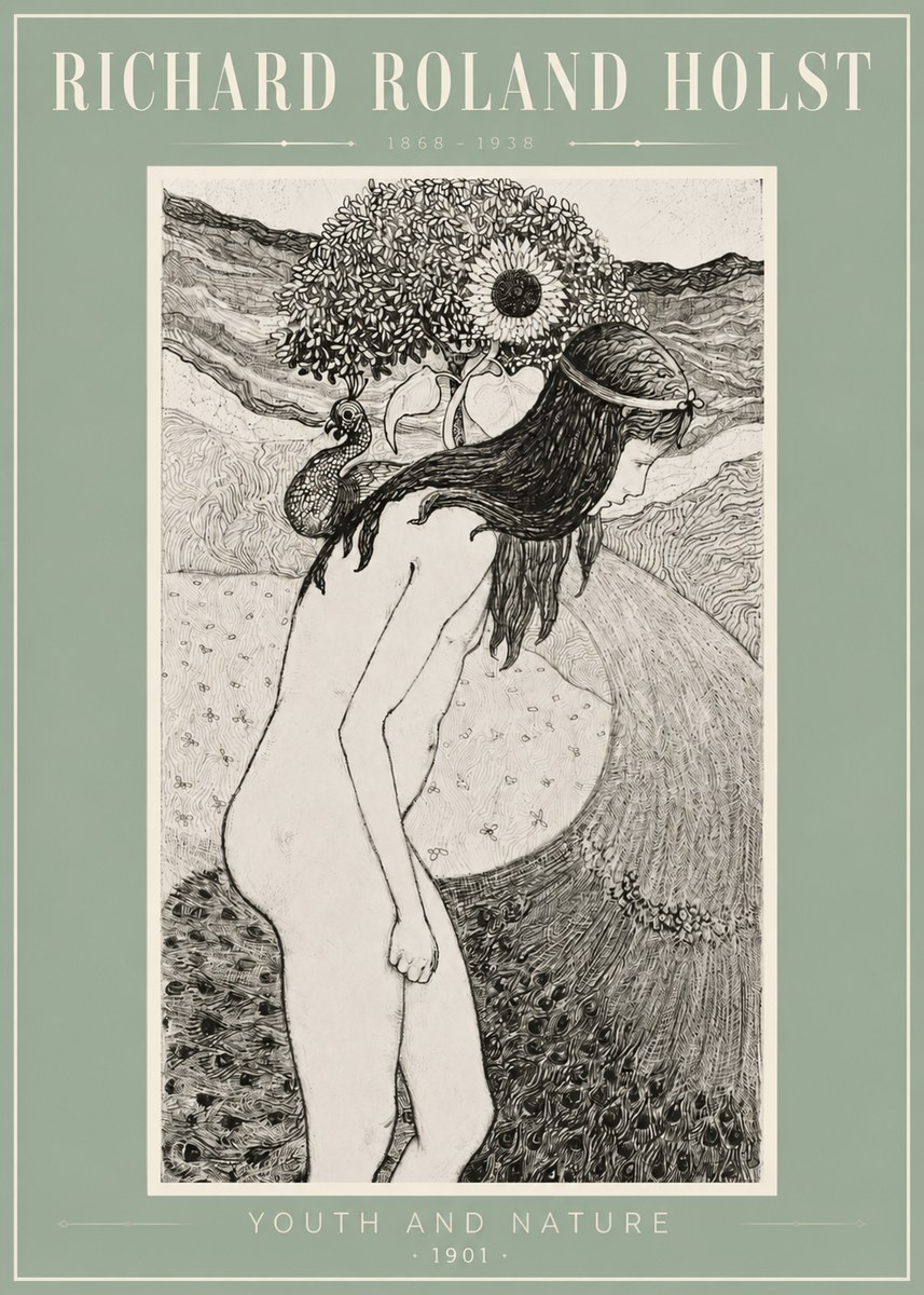 Richard Roland Holst Youth and Nature No3 - Affiche