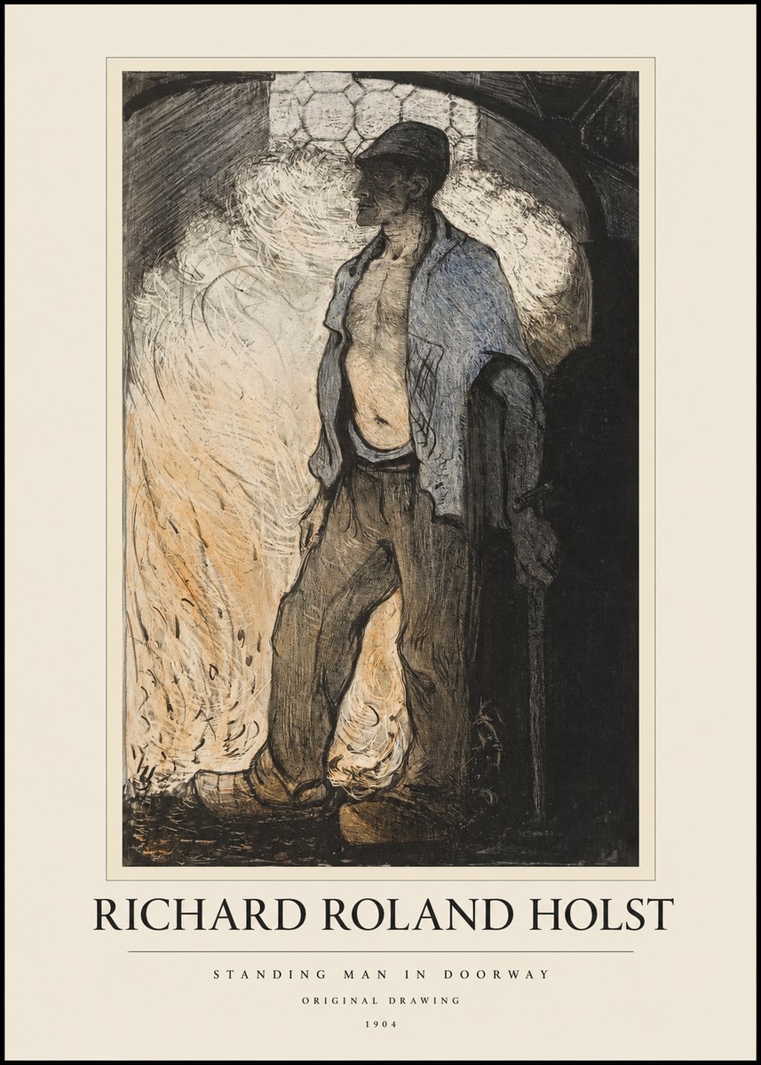 Richard Roland Holst Standing Man in Doorway No1 - Affiche