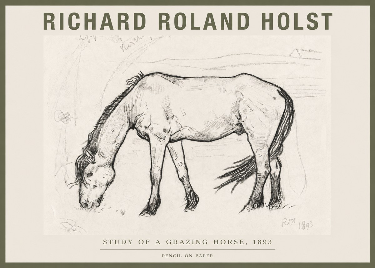Richard Roland Holst Study of a Grazing Horse No4 - Affiche