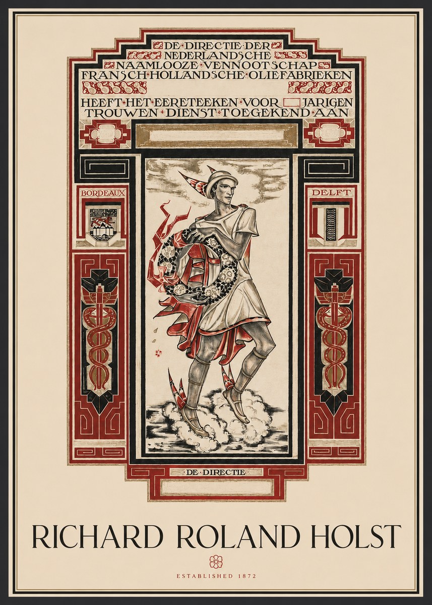 Richard Roland Holst Awarded for Anniversary, Marriage and Loyal Service No2 - Affiche