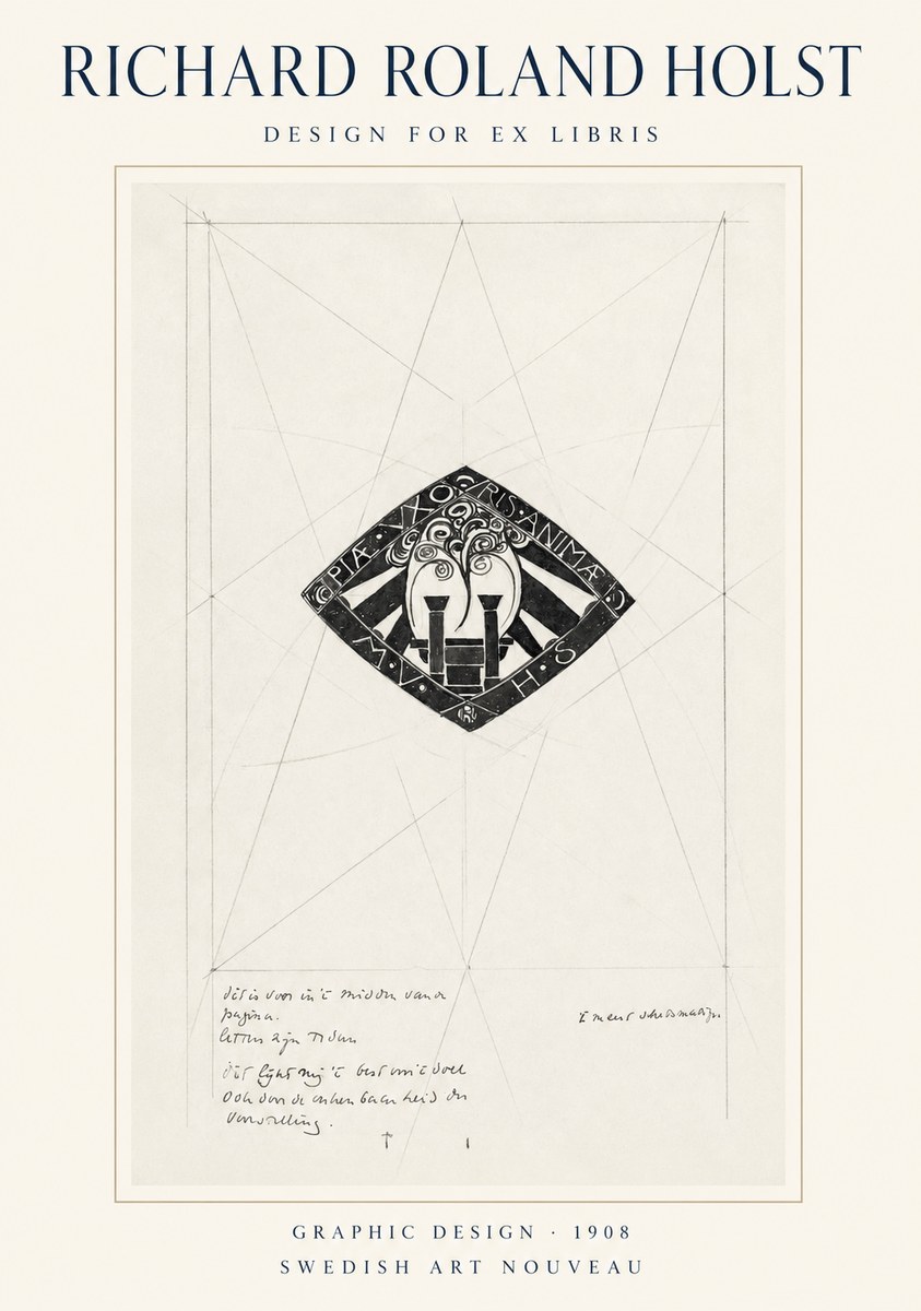 Richard Roland Holst Design for Ex Libris No1 - Affiche
