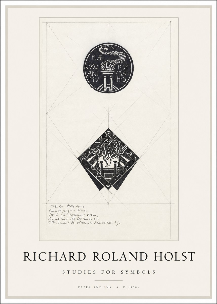 Richard Roland Holst Study for Emblems No2 - Affiche