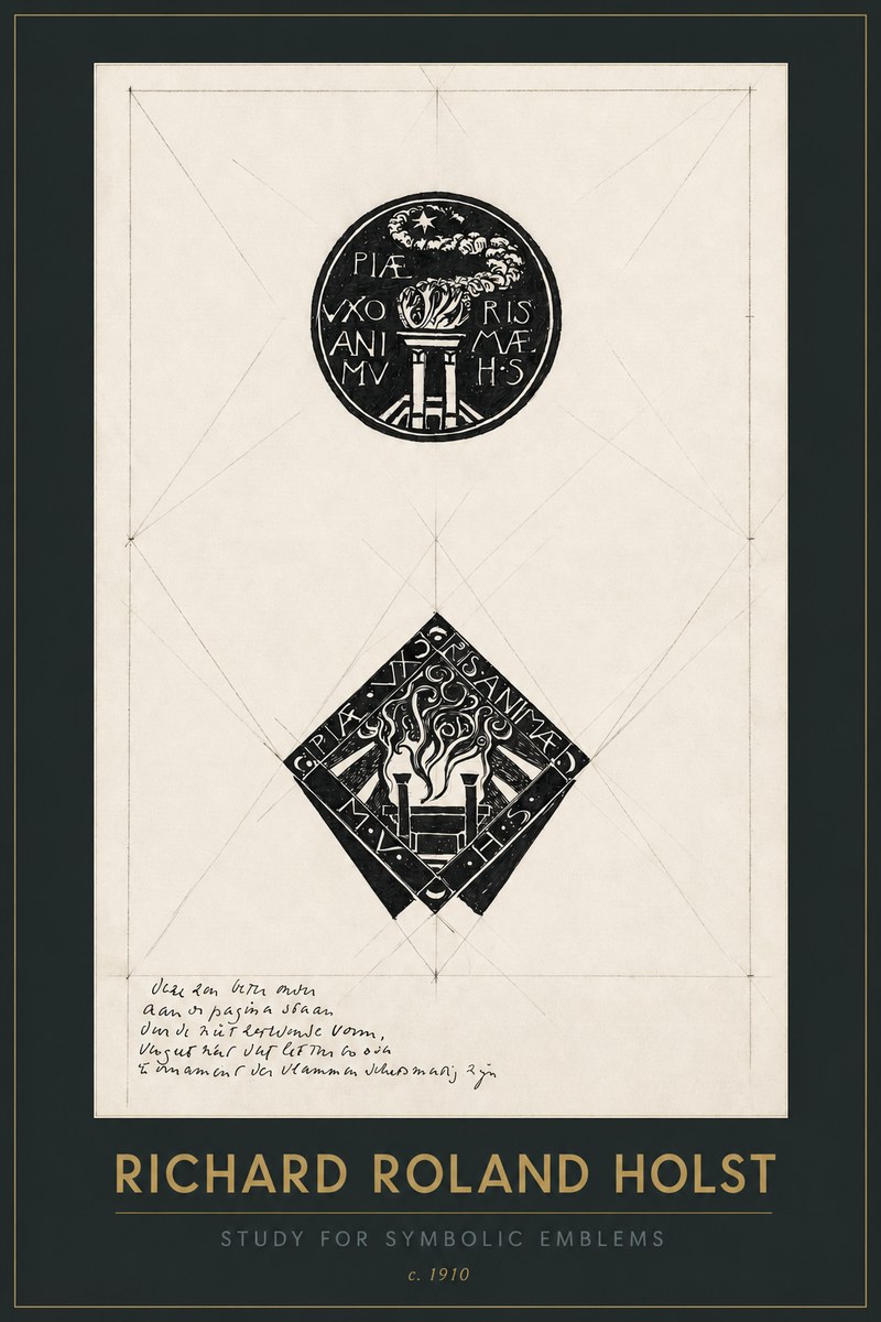 Richard Roland Holst Study for Emblems No3 - Affiche