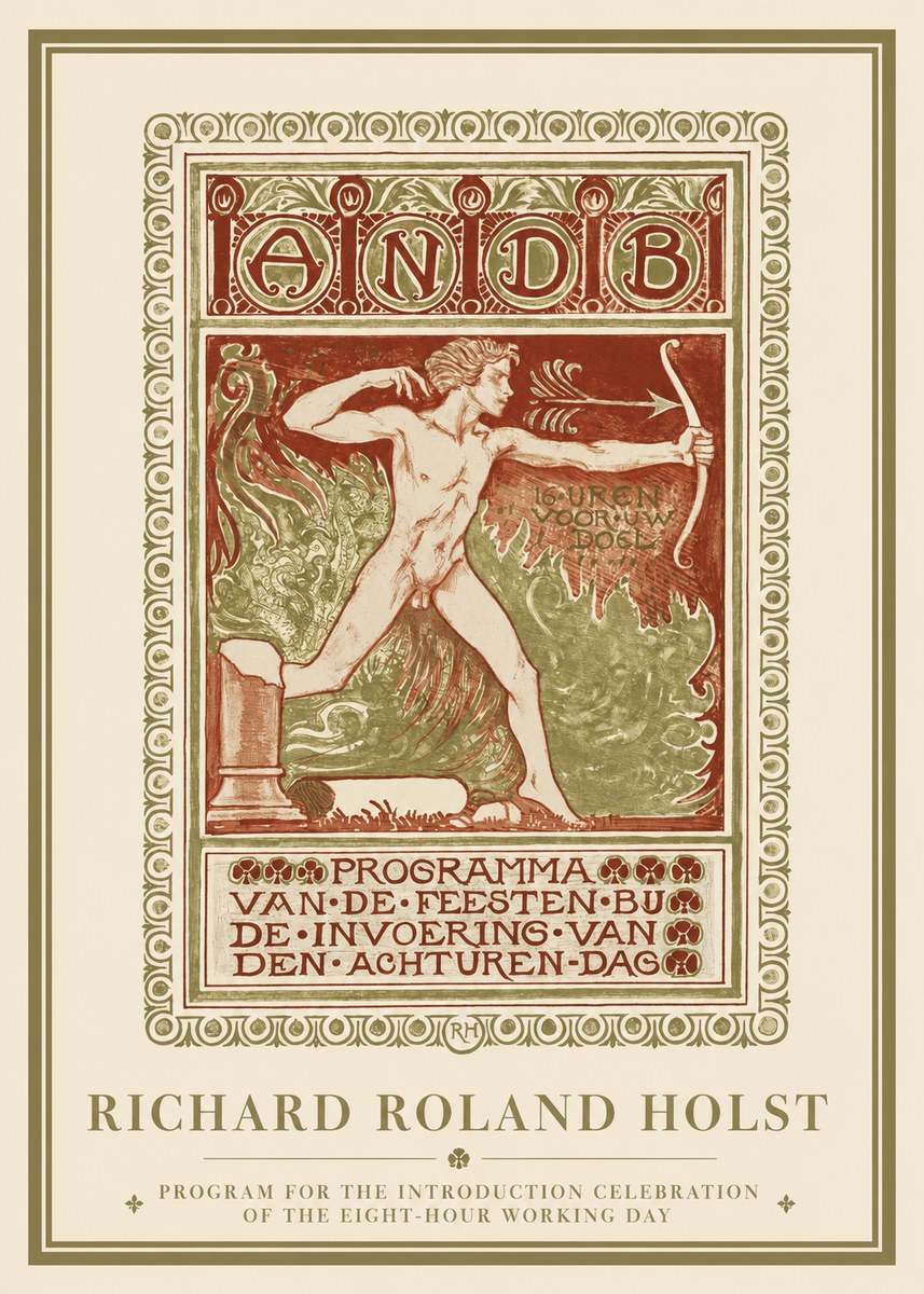 Richard Roland Holst Programma Van De Feesten Bij De Invoering Van Den Achturen-dag No1 - Affiche