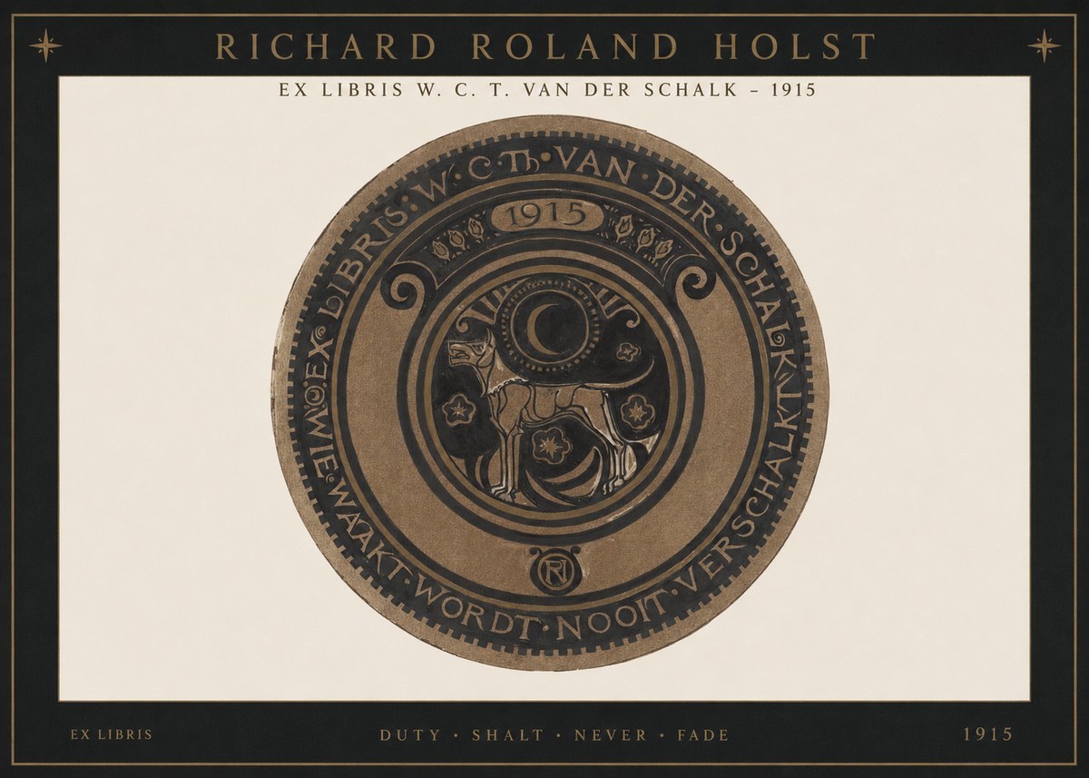 Richard Roland Holst Ex Libris W. C. T. Van Der Schalk - 1915 No1 - Affiche