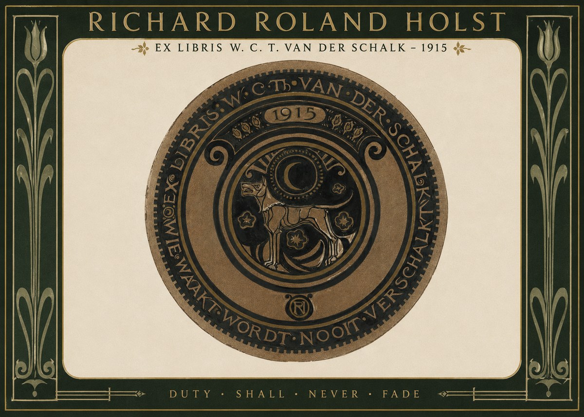Richard Roland Holst Ex Libris W. C. T. Van Der Schalk - 1915 No2 - Affiche