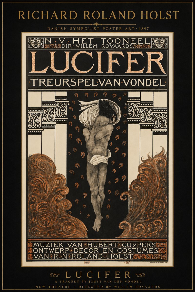 Richard Roland Holst Lucifer Treurspel Van Vondel No3 - Affiche