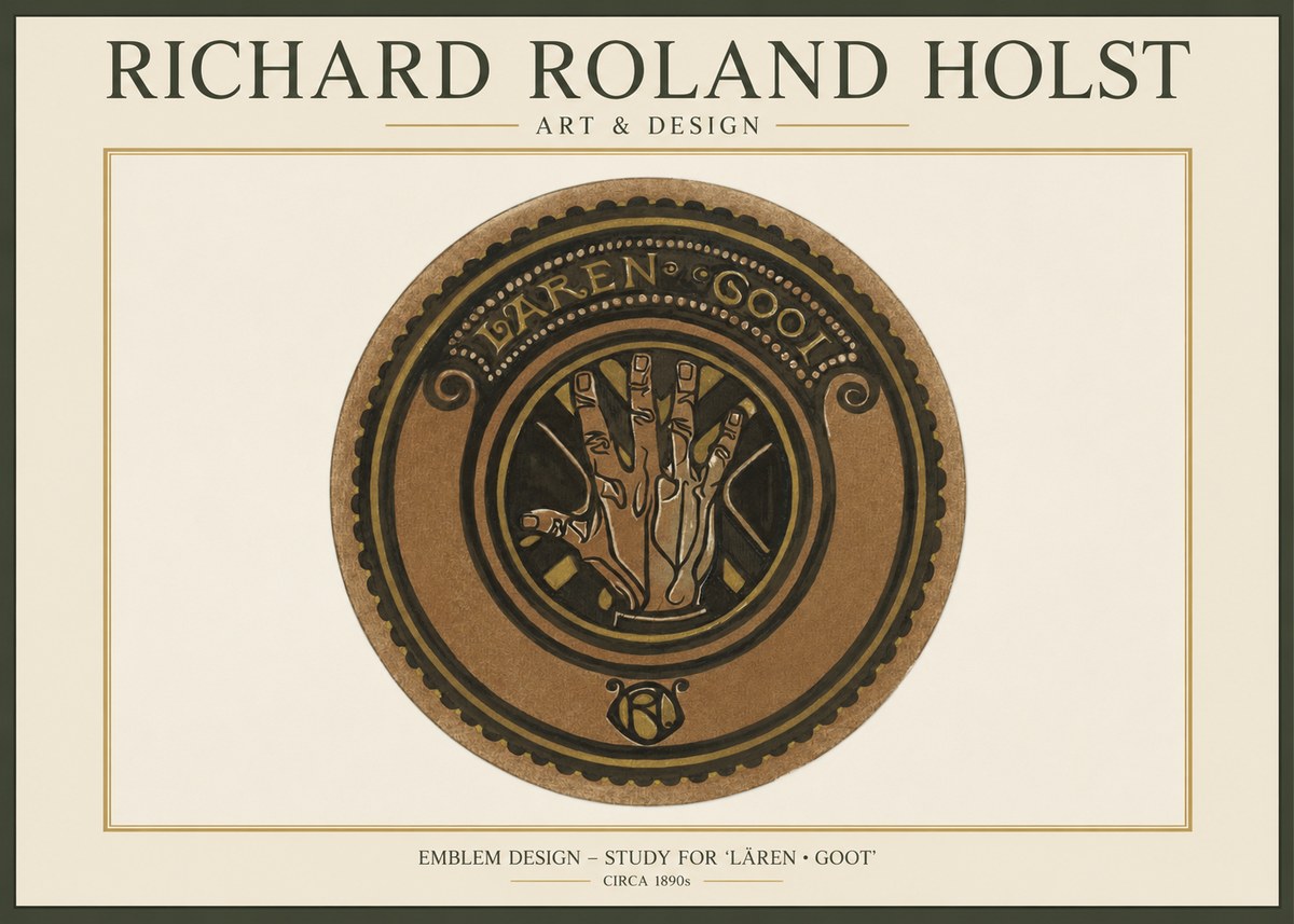 Richard Roland Holst Emblem Design – Study for 'Lären • Goot' No1 - Affiche