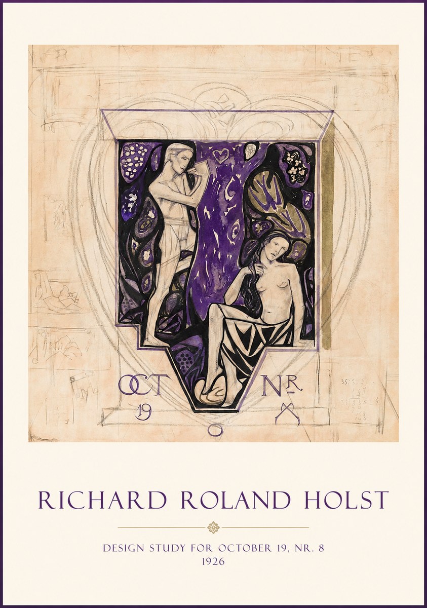 Richard Roland Holst Design Study for October 19, Nr. 8 1926 No1 - Affiche