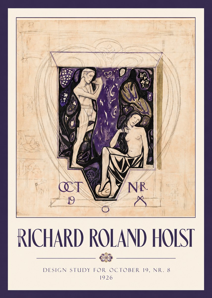 Richard Roland Holst Design Study for October 19, Nr. 8 1926 No2 - Affiche