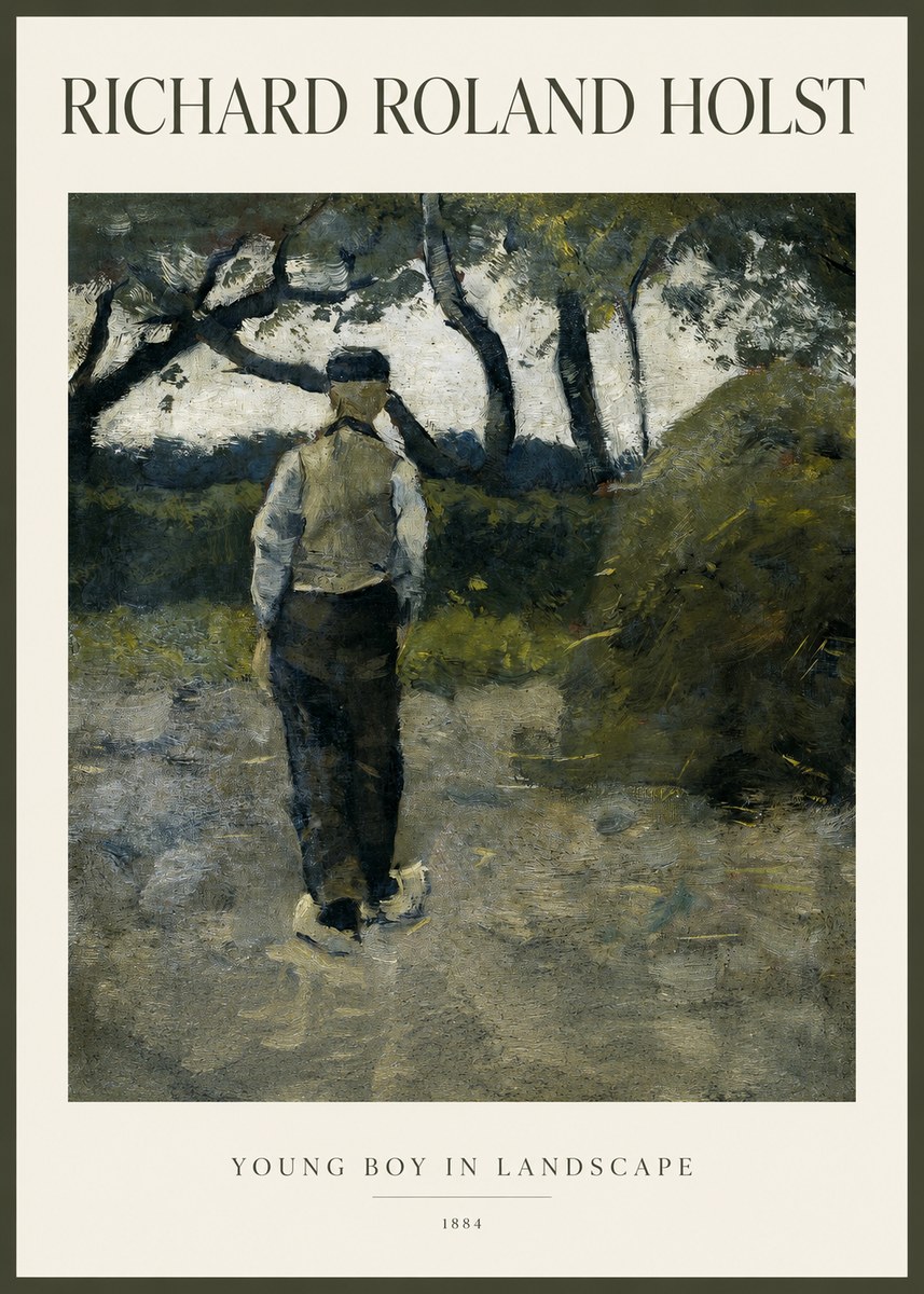 Richard Roland Holst Young Boy in Landscape No1 - Affiche