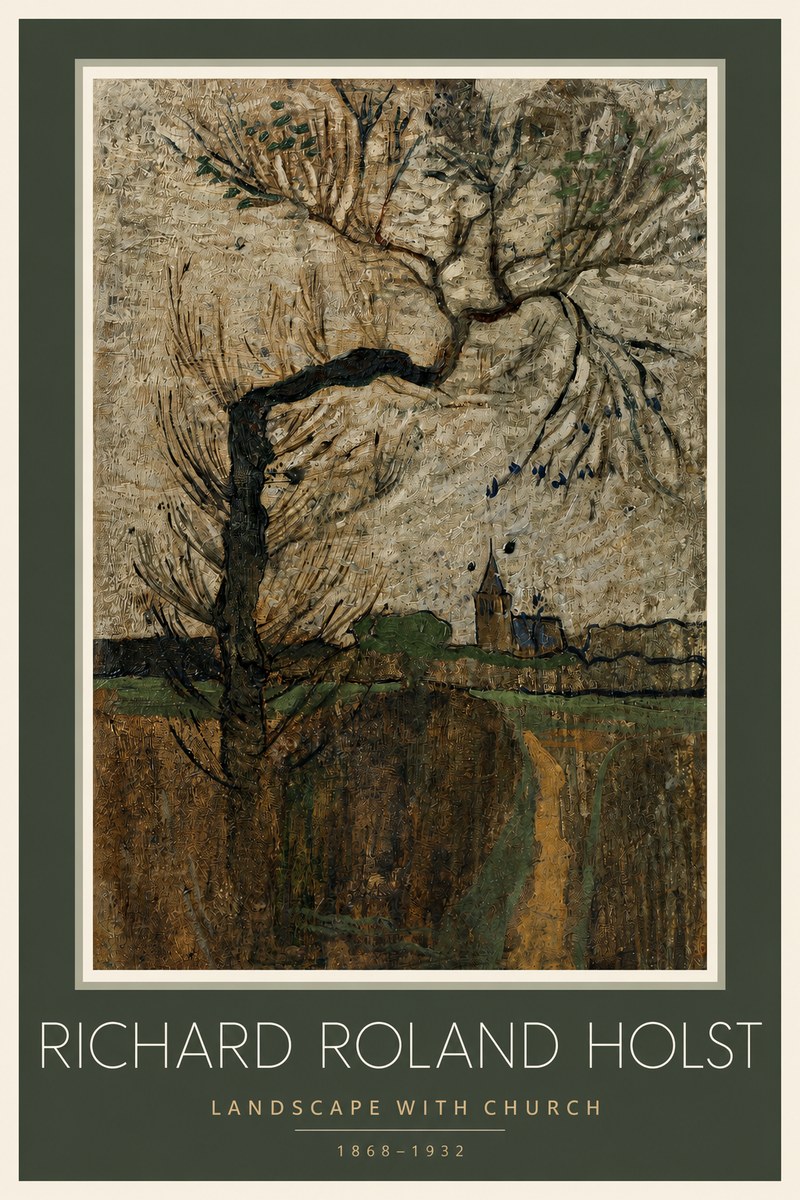 Richard Roland Holst Landscape with Church No2 - Affiche
