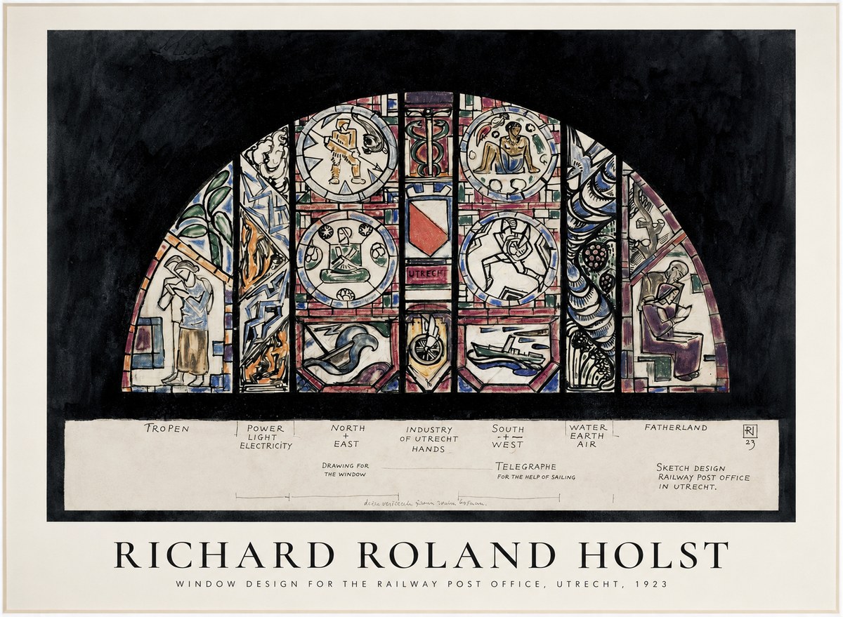 Richard Roland Holst Window Design for the Railway Post Office, Utrecht, 1923 No1 - Affiche
