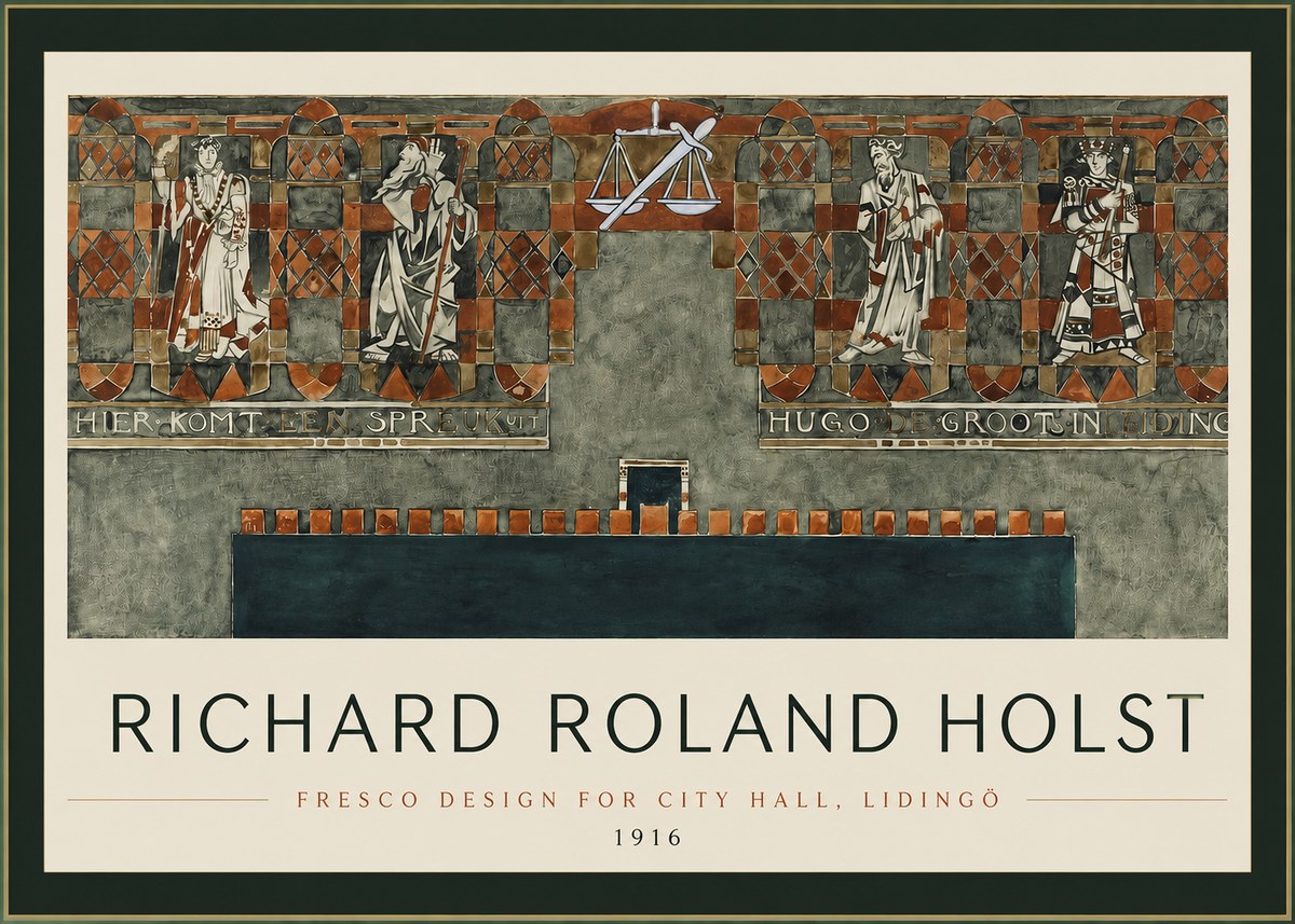 Richard Roland Holst Fresco Design - City Hall, Lidingö No2 - Affiche