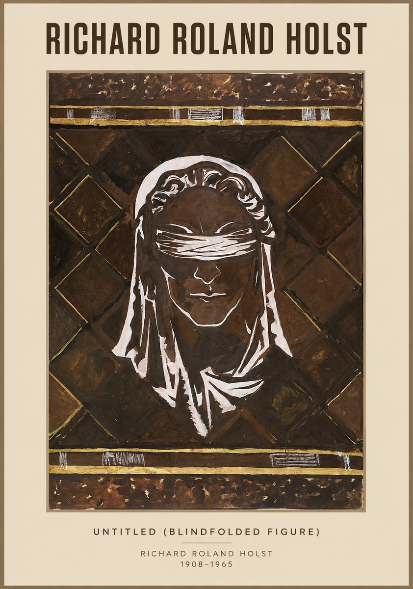 Richard Roland Holst Untitled (Blindfolded Figure) No1 - Affiche
