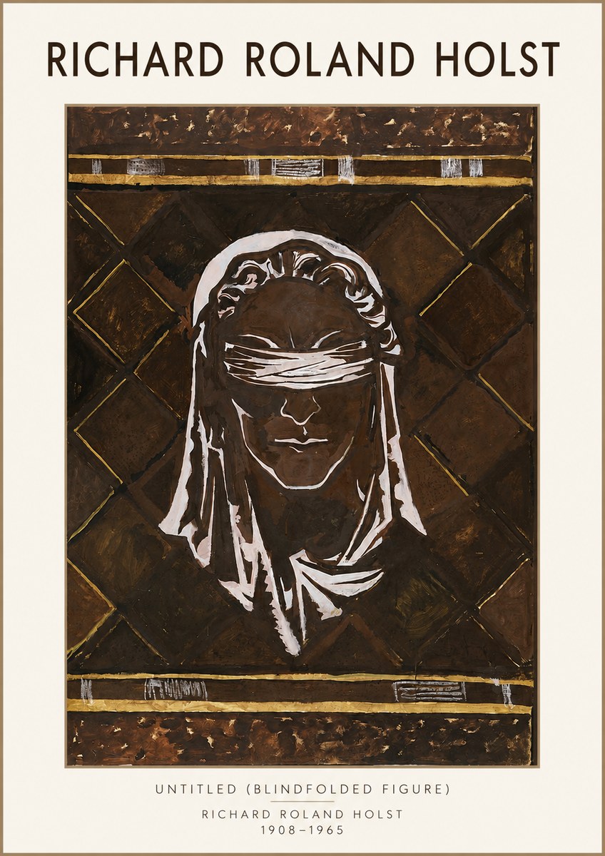 Richard Roland Holst Untitled (Blindfolded Figure) No3 - Affiche