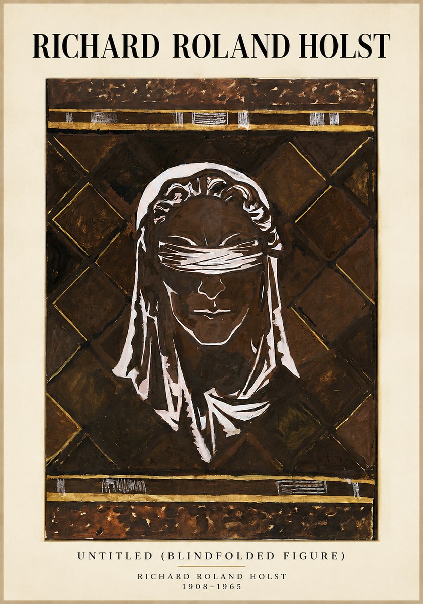 Richard Roland Holst Untitled (Blindfolded Figure) No4 - Affiche