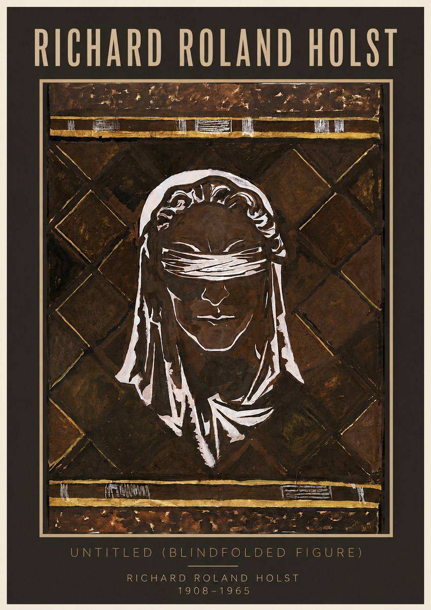 Richard Roland Holst Untitled (Blindfolded Figure) No5 - Affiche
