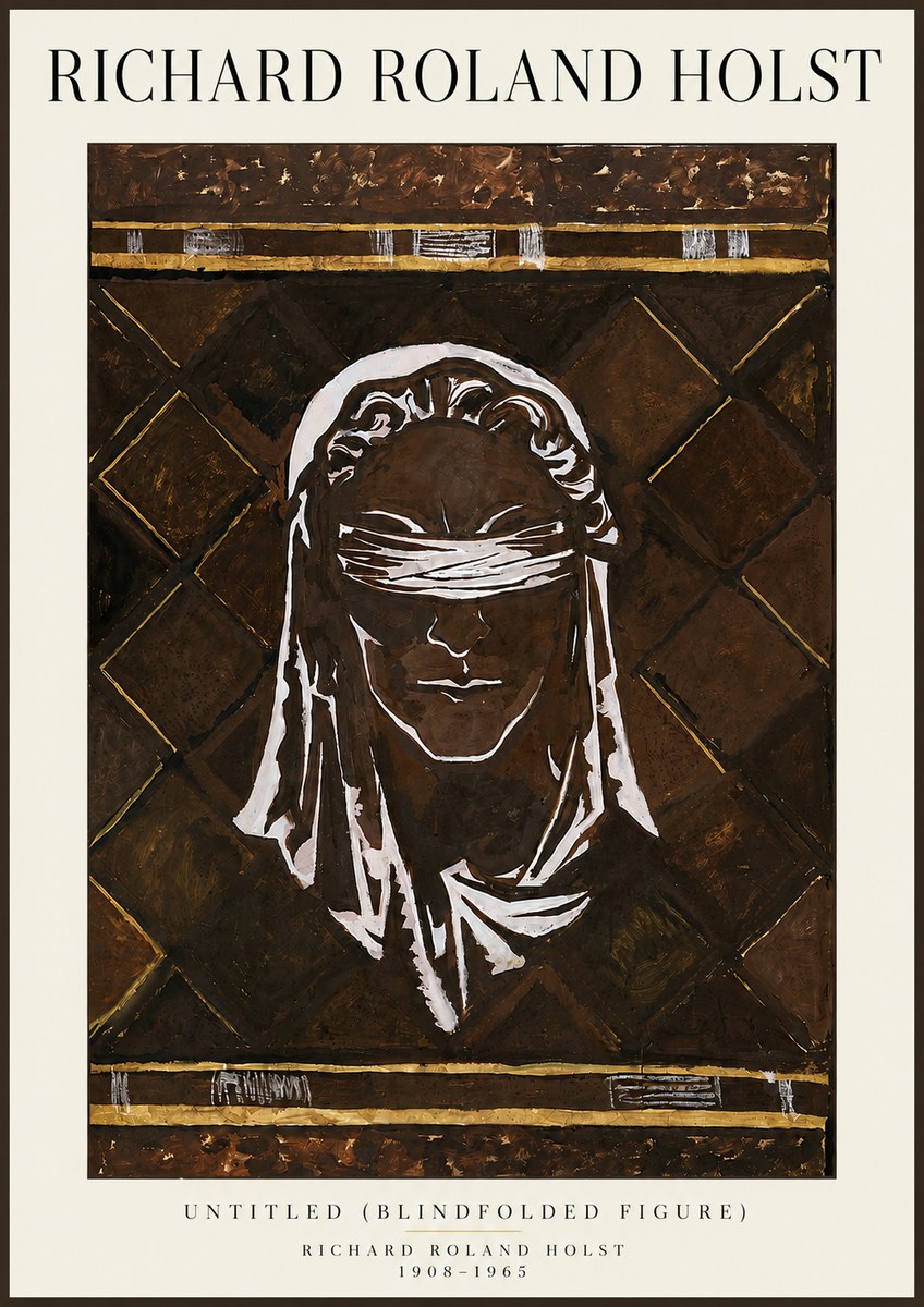 Richard Roland Holst Untitled (Blindfolded Figure) No6 - Affiche