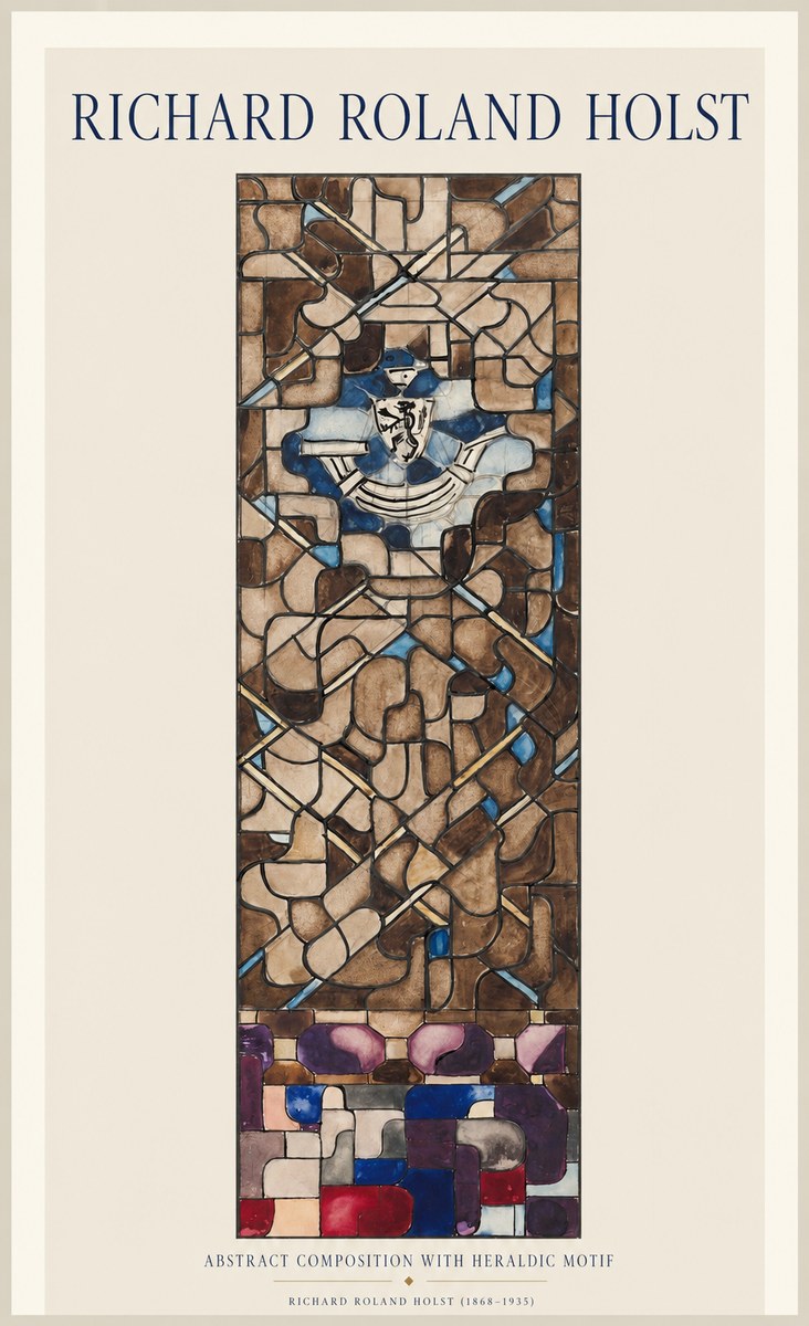 Richard Roland Holst Abstract Composition with Heraldic Motif No1 - Affiche