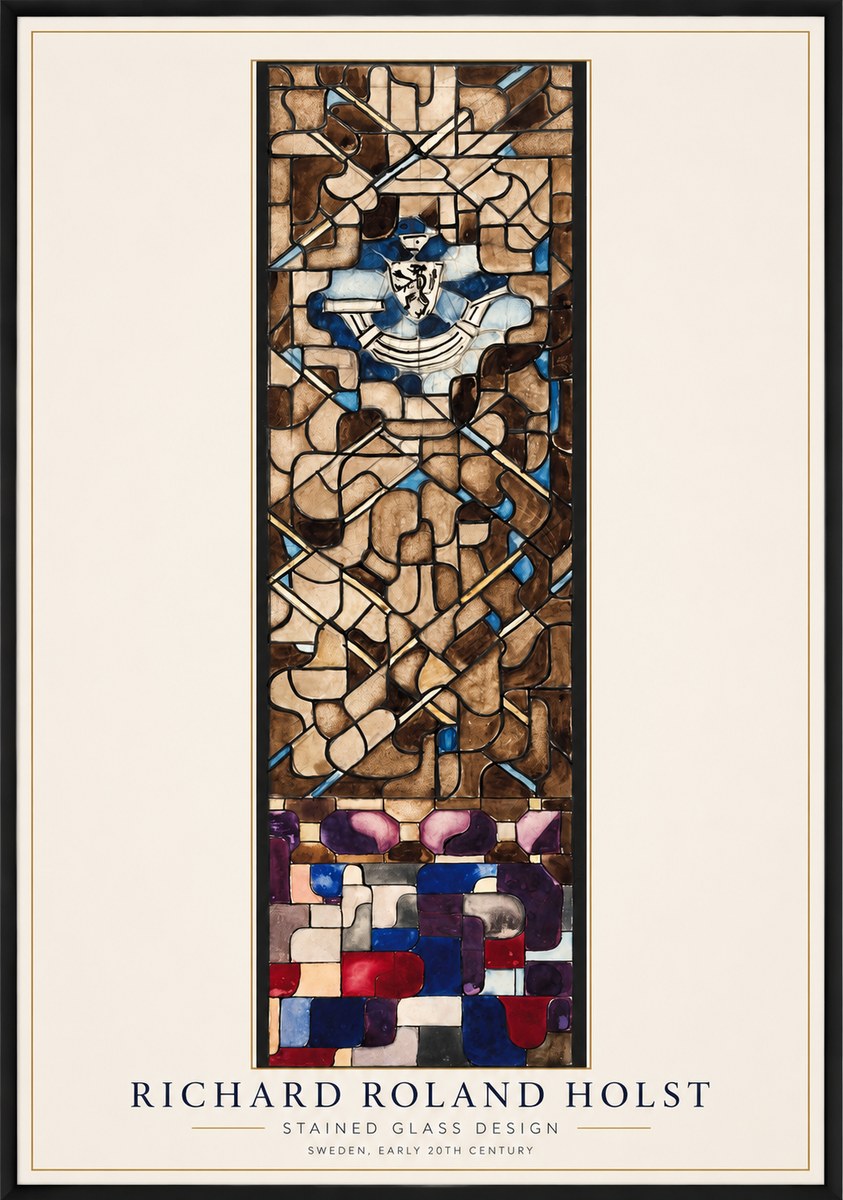 Richard Roland Holst Abstract Composition with Heraldic Motif No2 - Affiche