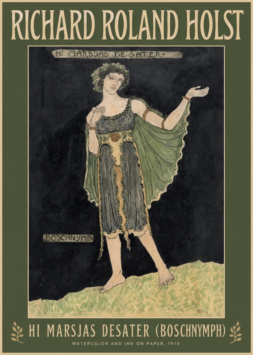 Richard Roland Holst Hi Marsjas Desater (Boschnymph) No2 - Affiche