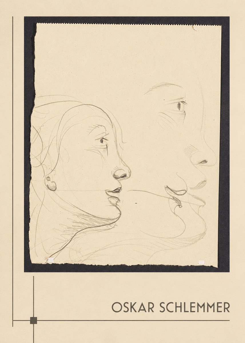 Oskar Schlemmer Profile Studies No1 - Affiche