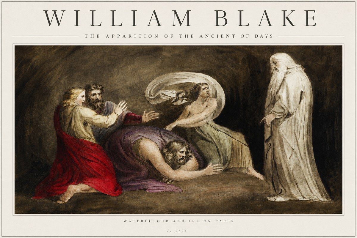 William Blake The Apparition of the Ancient of Days No3 - Affiche