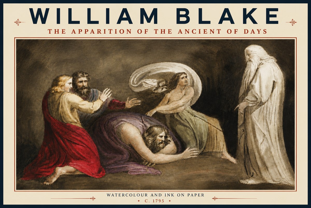 William Blake The Apparition of the Ancient of Days No6 - Affiche