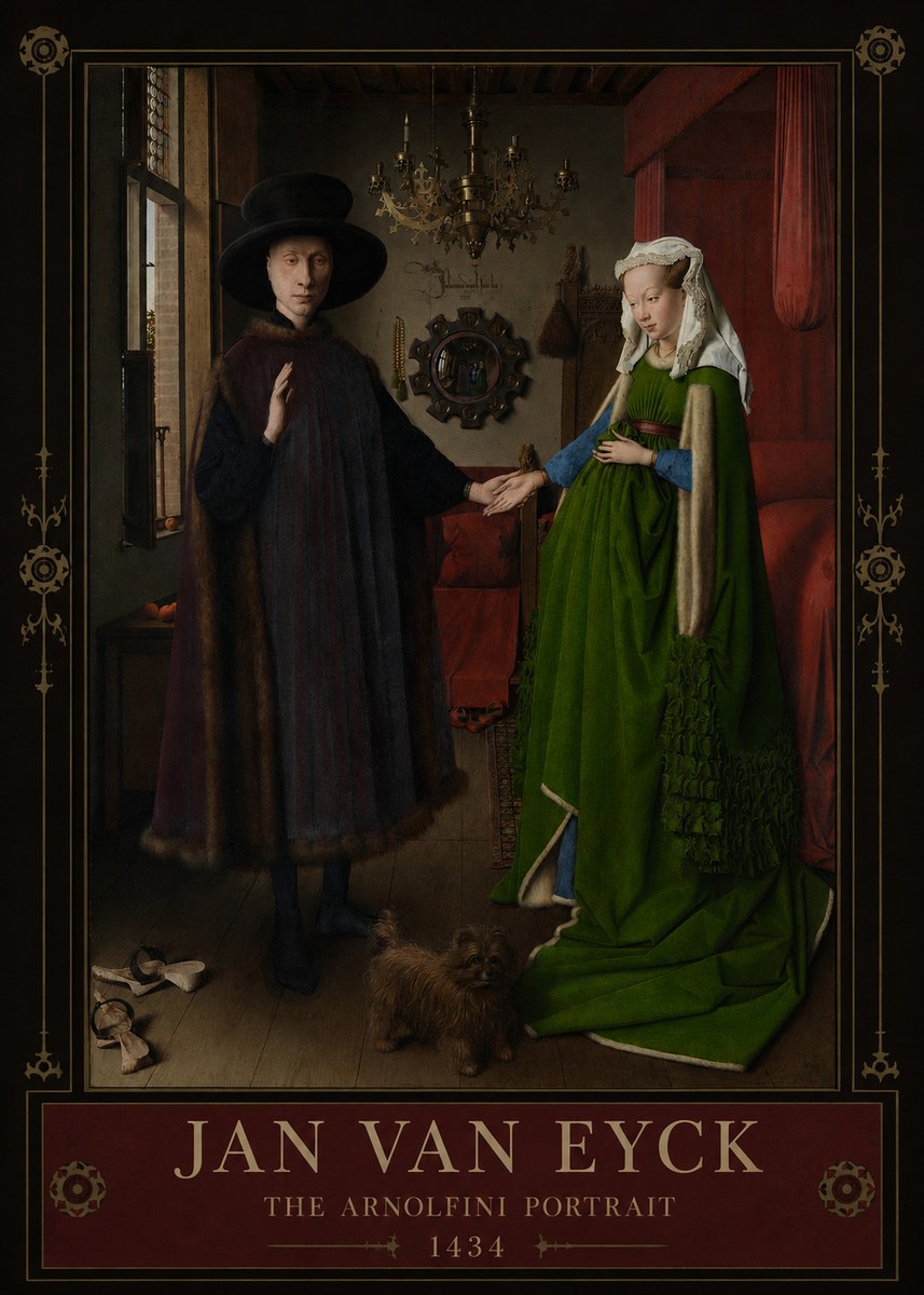 Jan van Eyck The Arnolfini Portrait III No5 - Affiche