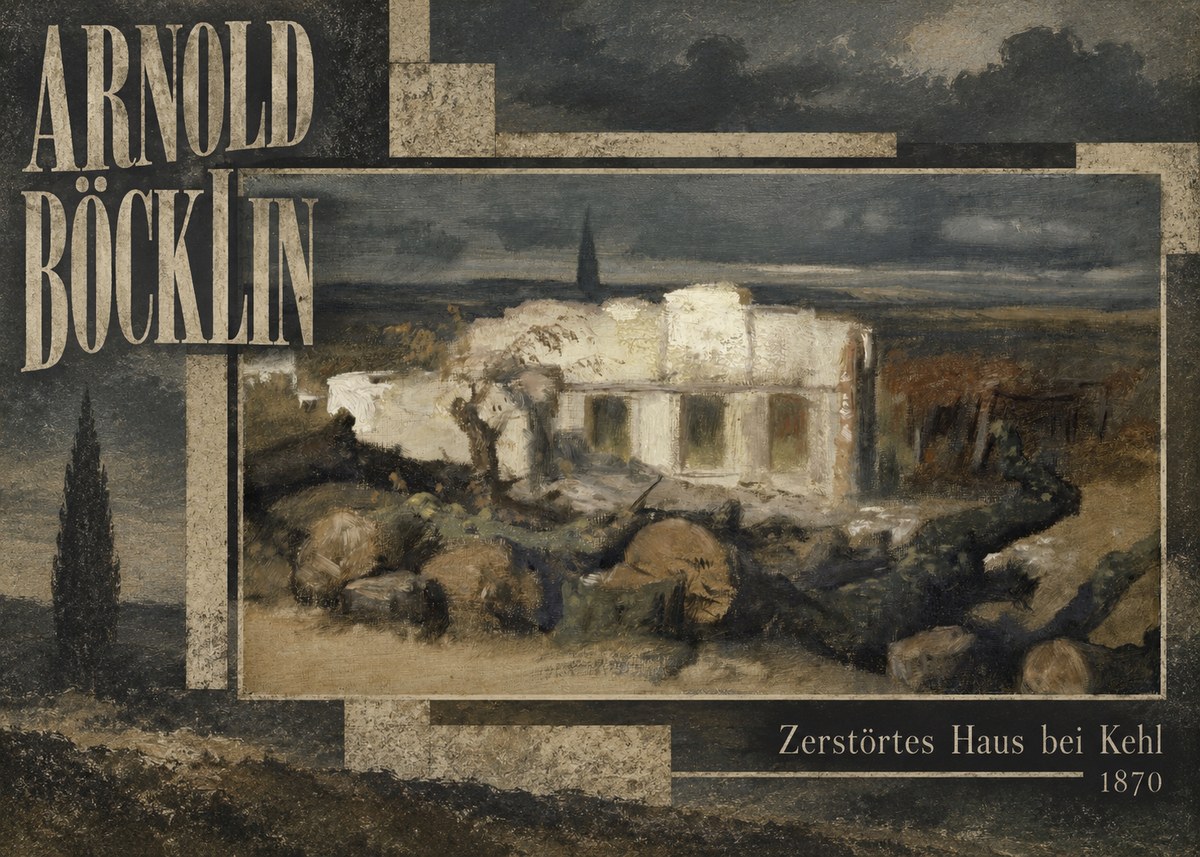 Arnold Böcklin Zerstörtes Haus Bei Kehl No5 - Affiche