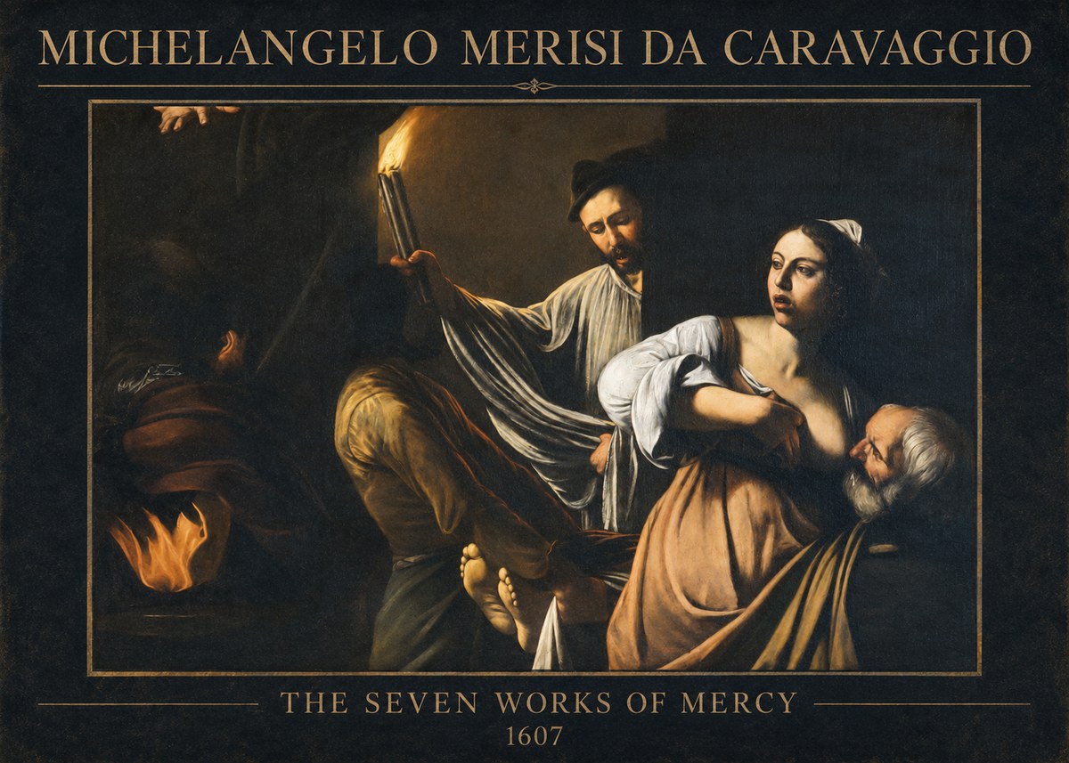Michelangelo Merisi da Caravaggio The Seven Works of Mercy III No1 - Affiche