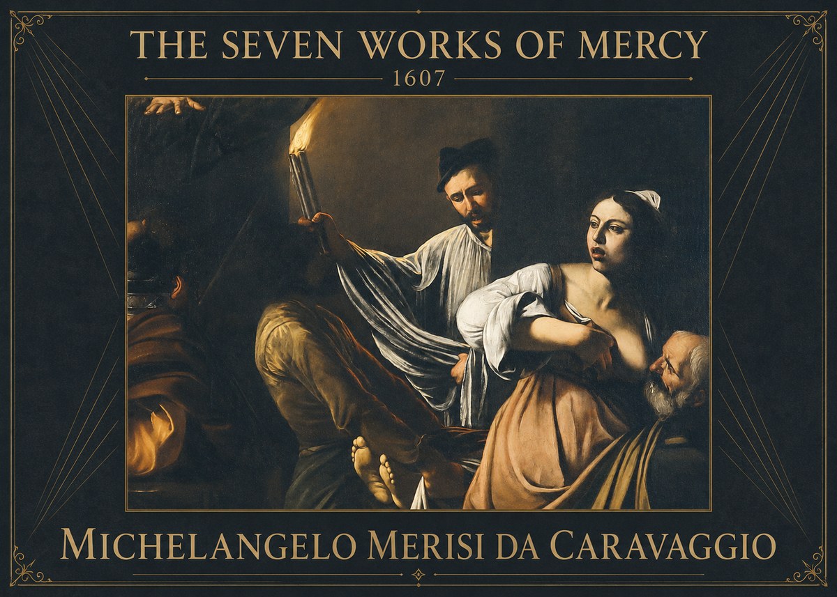 Michelangelo Merisi da Caravaggio The Seven Works of Mercy III No2 - Affiche