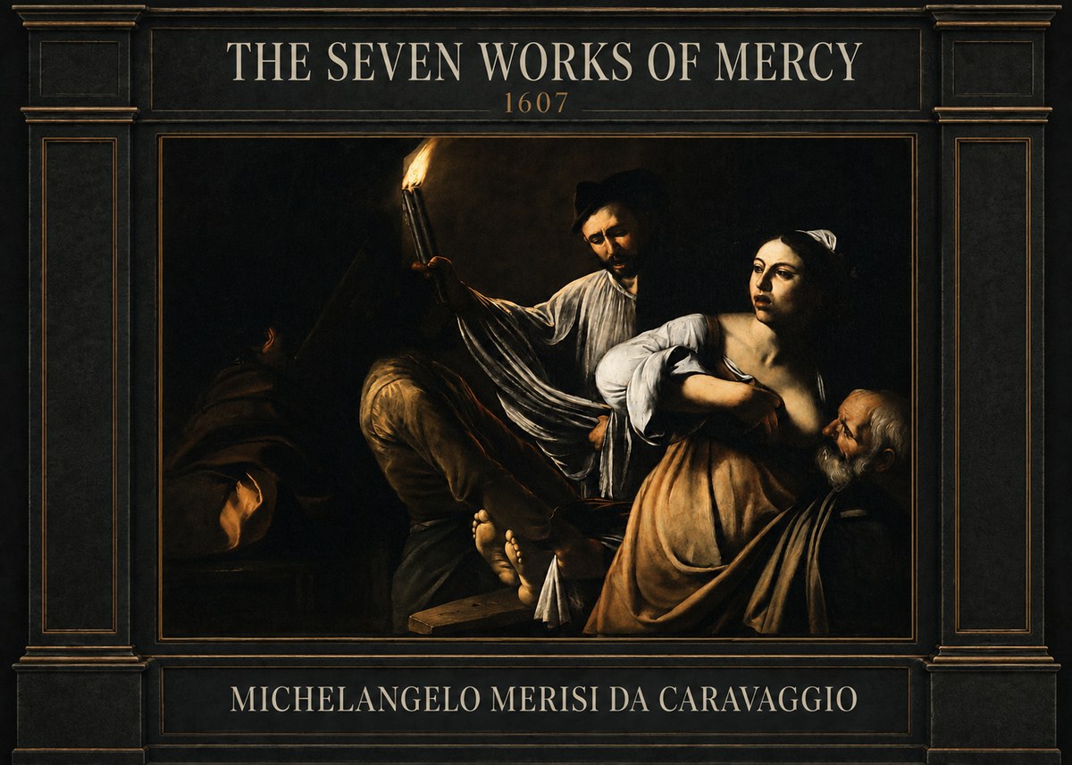 Michelangelo Merisi da Caravaggio The Seven Works of Mercy III No4 - Affiche