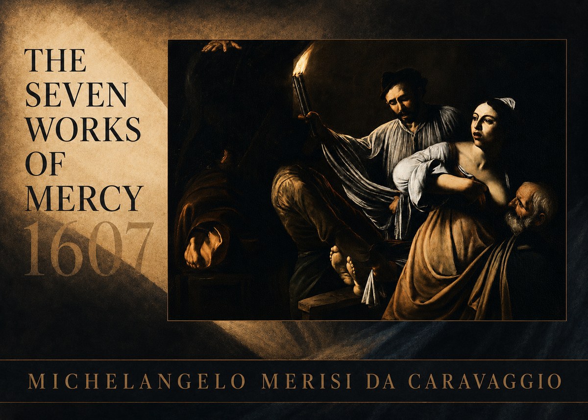 Michelangelo Merisi da Caravaggio The Seven Works of Mercy III No6 - Affiche