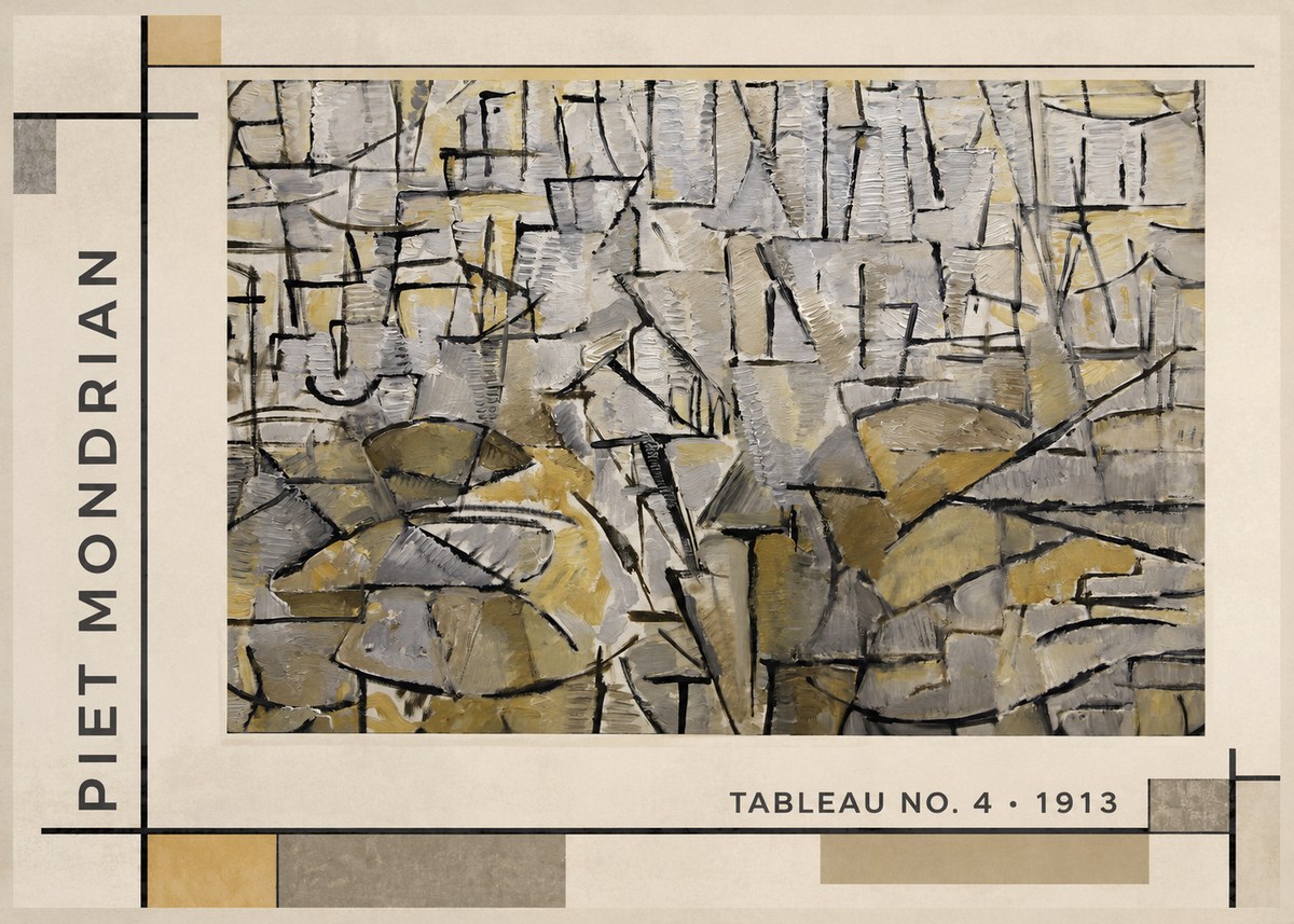 Piet Mondrian Tableau No. 4 No1 - Affiche