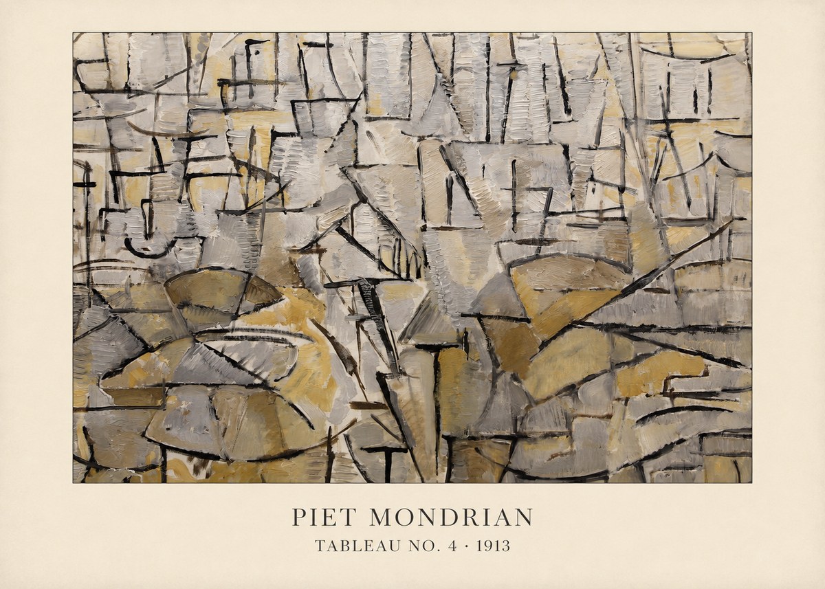 Piet Mondrian Tableau No. 4 No4 - Affiche