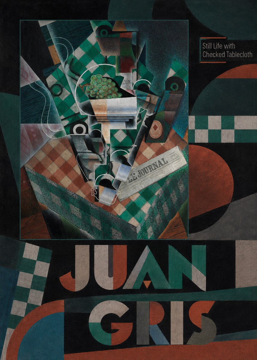 Juan Gris Still Life with Checked Tablecloth No5 - Affiche