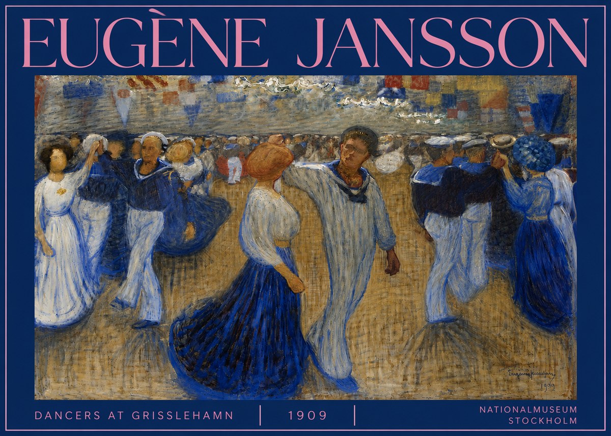 Eugène Jansson Dancers at Grisslehamn No3 - Affiche