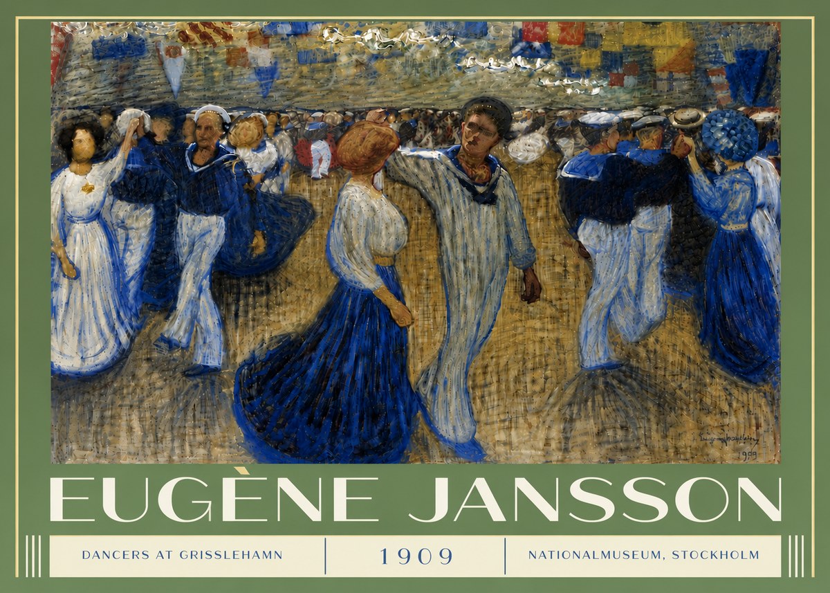 Eugène Jansson Dancers at Grisslehamn No5 - Affiche