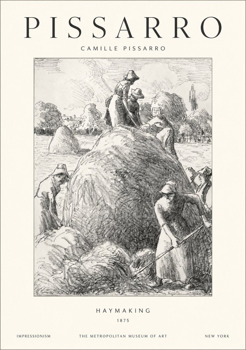 Pissarro Haymaking No1 - Affiche