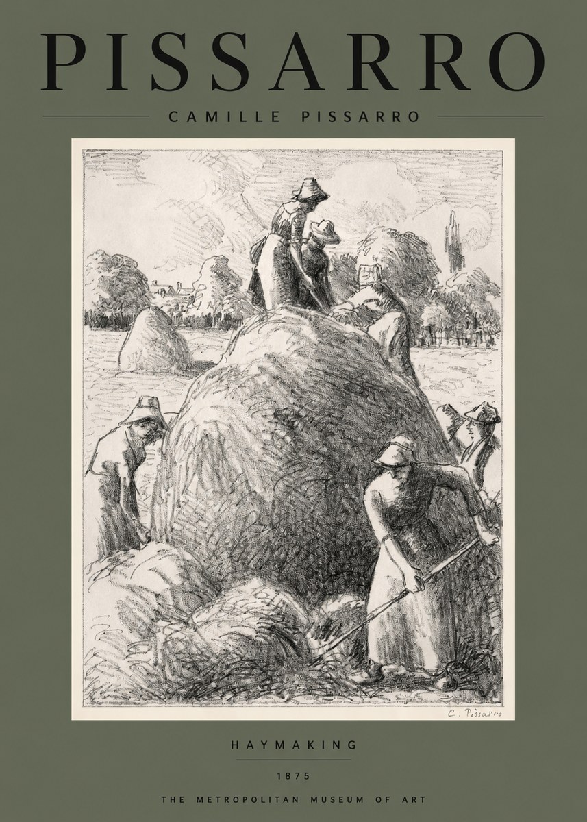 Pissarro Haymaking No2 - Affiche