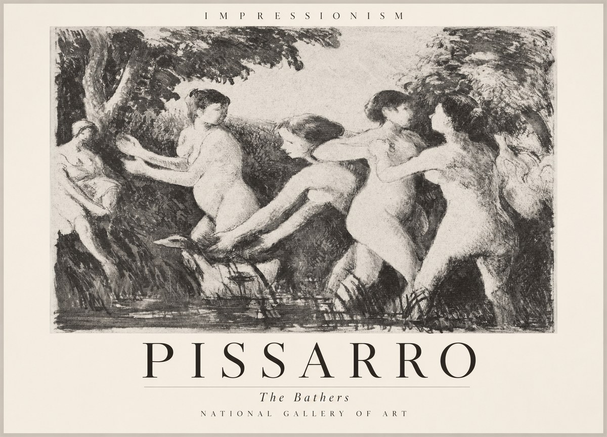 Pissarro The Bathers No2 - Affiche