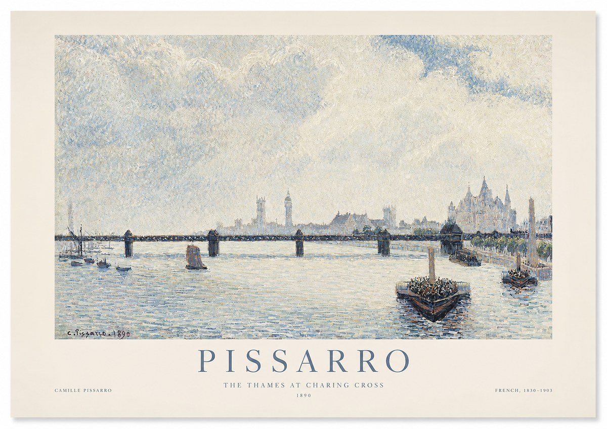 Pissarro The Thames at Charing Cross No1 - Affiche