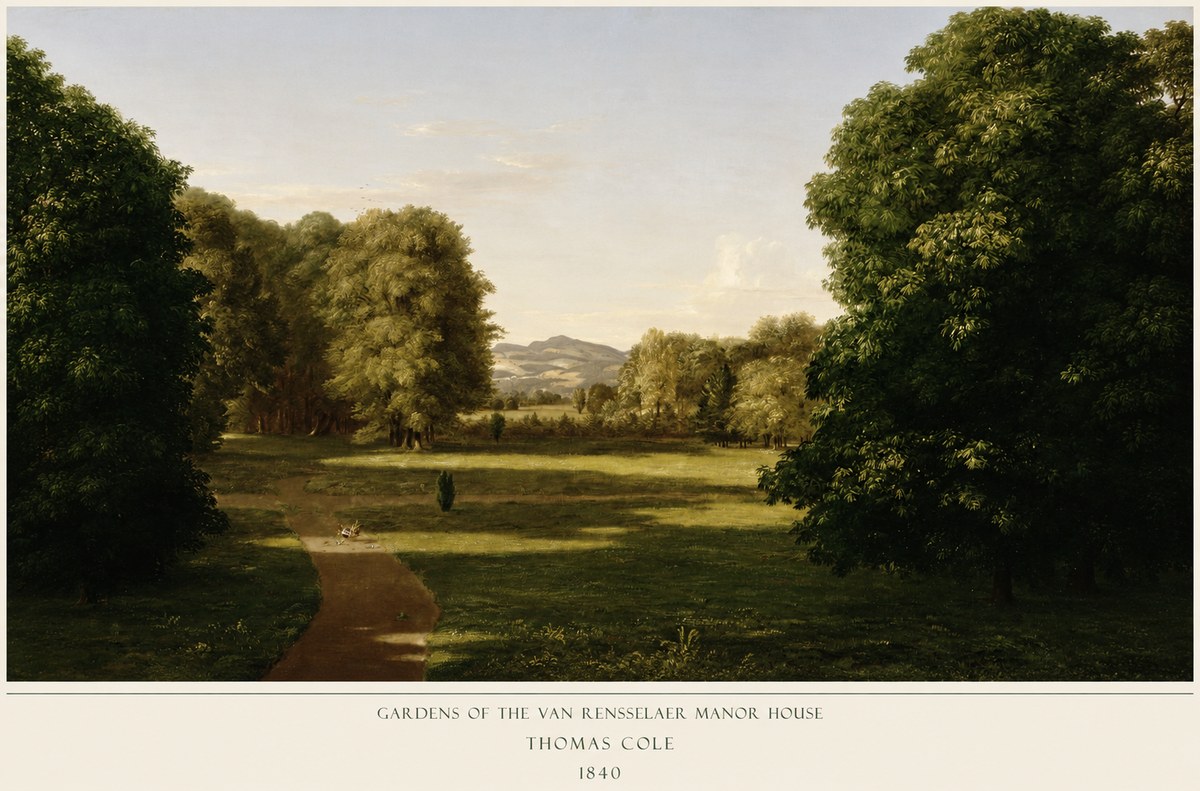 Thomas Cole Gardens of the Van Rensselaer Manor House No5 - Affiche